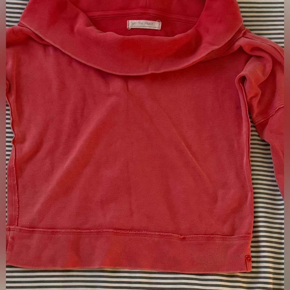 We a the Free People Red off the shoulder or cowl neck sweater